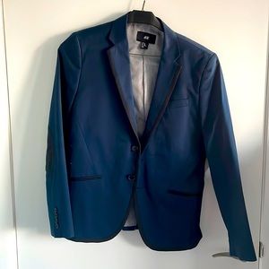 Navy Blazer with black accent